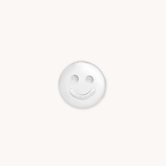 A&M Junior Collection - Smiley Click Charm in 9k White Gold - Click Charm - Astrid &amp; Miyu