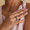 Lab-Grown Gemstones - Emerald Baguette Band Ring in Solid White Gold - Band Rings - Astrid &amp; Miyu