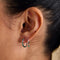 Earrings - Emerald Pear Charm Huggies in Solid White Gold - Huggies - Astrid &amp; Miyu