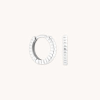 Earrings - Ridged Huggies in Solid White Gold - Huggies - Astrid &amp; Miyu
