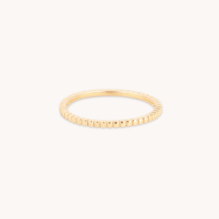 Rings - Ridged Band Ring in Solid Gold - Band Rings - Astrid &amp; Miyu