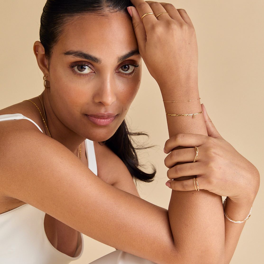 Rings - Ridged Band Ring in Solid Gold - Band Rings - Astrid &amp; Miyu