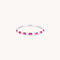 Lab-Grown Gemstones - Pink Sapphire Baguette Band Ring in Solid White Gold - Band Rings - Astrid &amp; Miyu