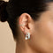 Dolce Collection - Aqua Chalcedony Carved Dome Hoops in Silver - Hoop Earrings - Astrid &amp; Miyu