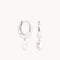 Earrings - Pearl Charm Huggies in Silver - Huggies - Astrid &amp; Miyu