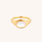 18k Gold Plated Jewellery - Mother of Pearl Cocktail Ring in Gold - Cocktail Rings - Astrid &amp; Miyu
