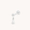 Flat Back Labret Studs - Cosmic Pear Charm Piercing Stud in Solid White Gold - Piercing Stud - Astrid &amp; Miyu