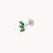 Green Marquise Fan Titanium Piercing Stud in Platinum-Astrid &amp; Miyu