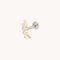 Curved Marquise Titanium Piercing Stud in Gold-Astrid &amp; Miyu