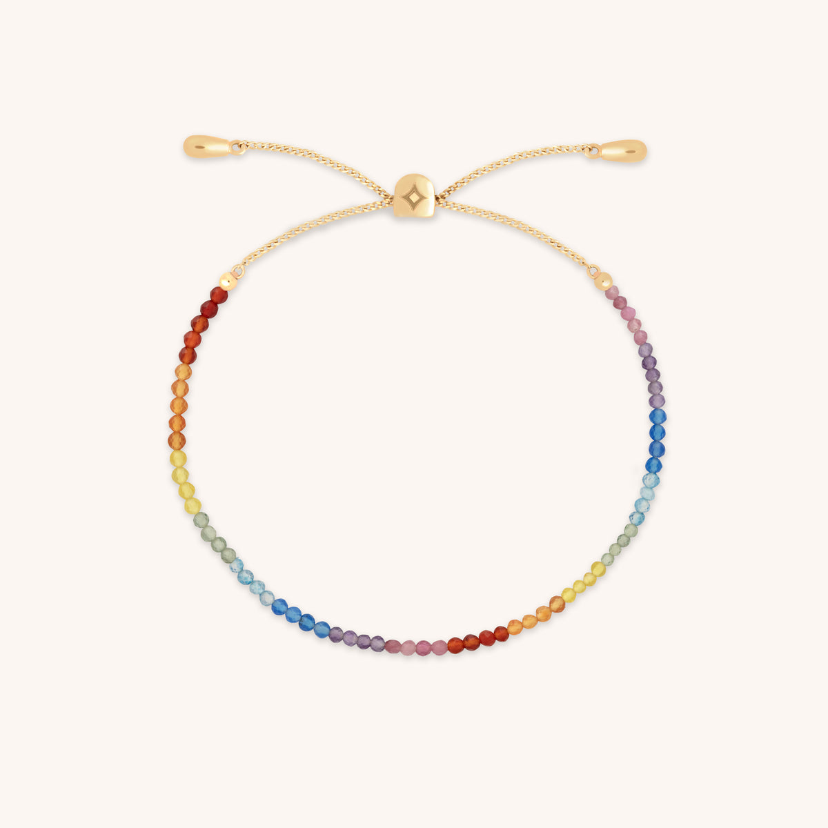 A&M Junior Collection - Junior Rainbow Gemstone Bracelet in 9k Gold - Beaded Bracelet - Astrid &amp; Miyu