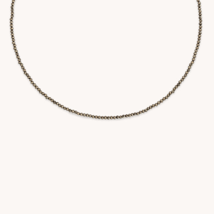 Beaded Jewellery - Ironstone Gemstone Necklace in 9k White Gold - Beaded Necklace - Astrid &amp; Miyu
