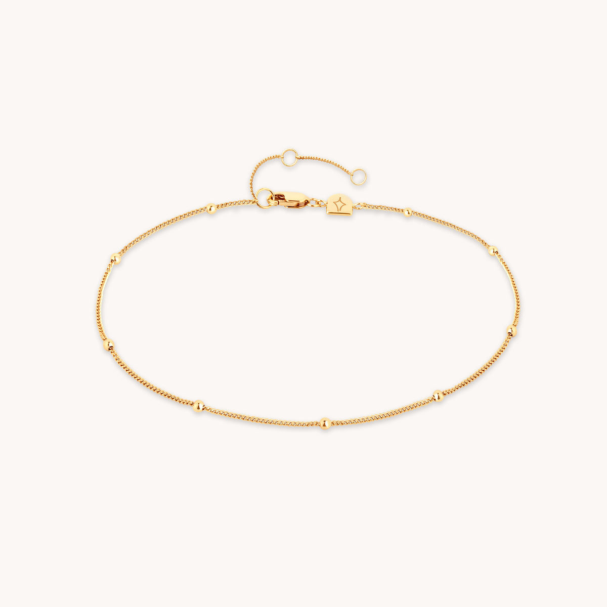 18k Gold Plated Jewellery - Essential Beaded Chain Anklet in Gold - Anklet - Astrid &amp; Miyu