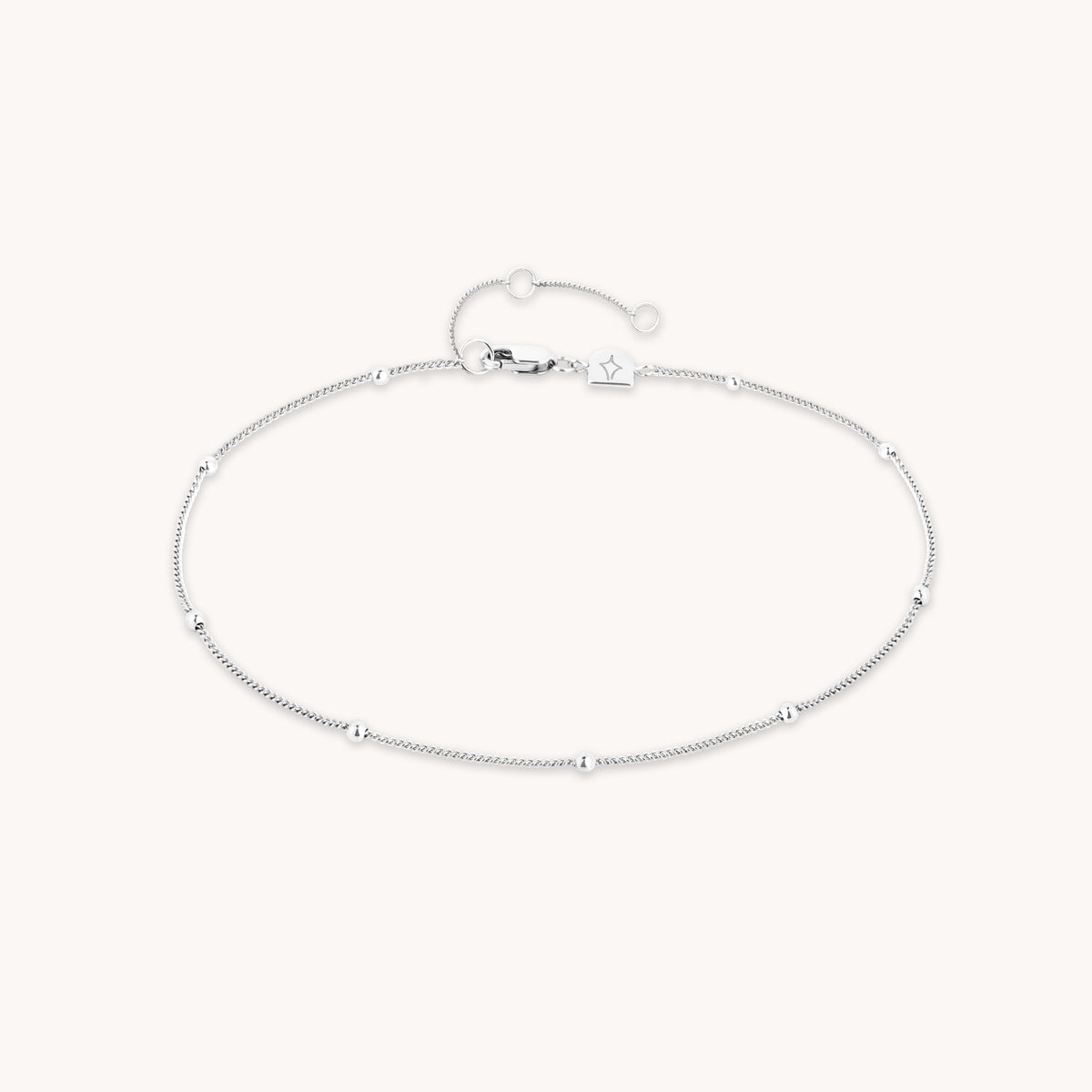 Anklets - Essential Beaded Chain Anklet in Silver - Anklet - Astrid &amp; Miyu