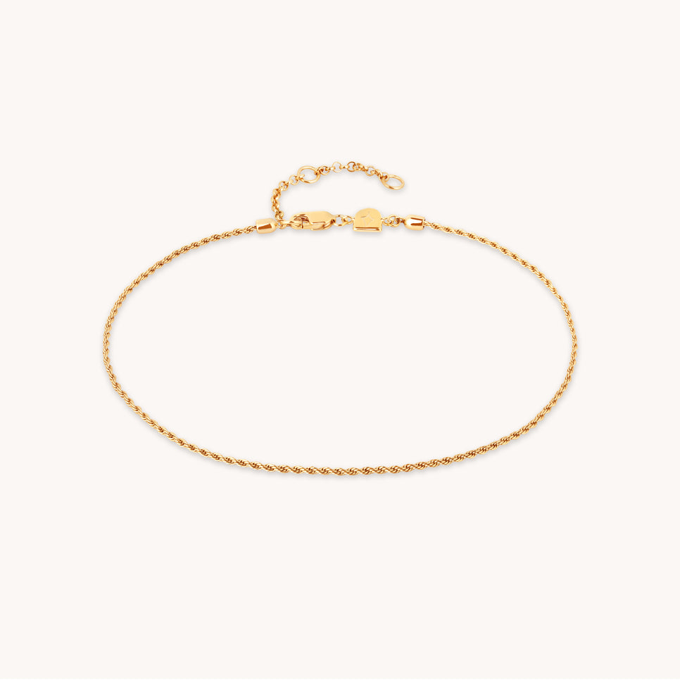 18k Gold Plated Jewellery - Essential Rope Chain Anklet in Gold - Anklet - Astrid &amp; Miyu