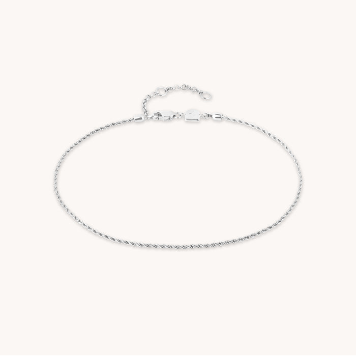 Anklets - Essential Rope Chain Anklet in Silver - Anklet - Astrid &amp; Miyu