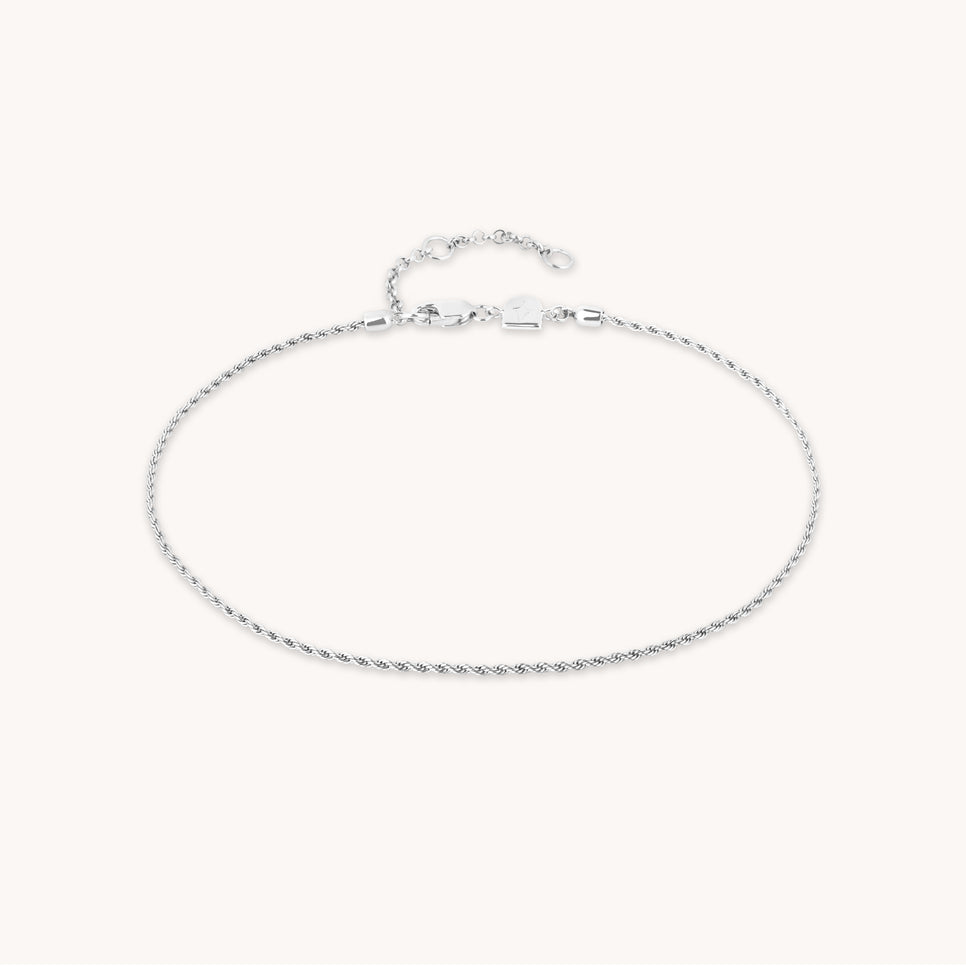 Anklets - Essential Rope Chain Anklet in Silver - Anklet - Astrid &amp; Miyu