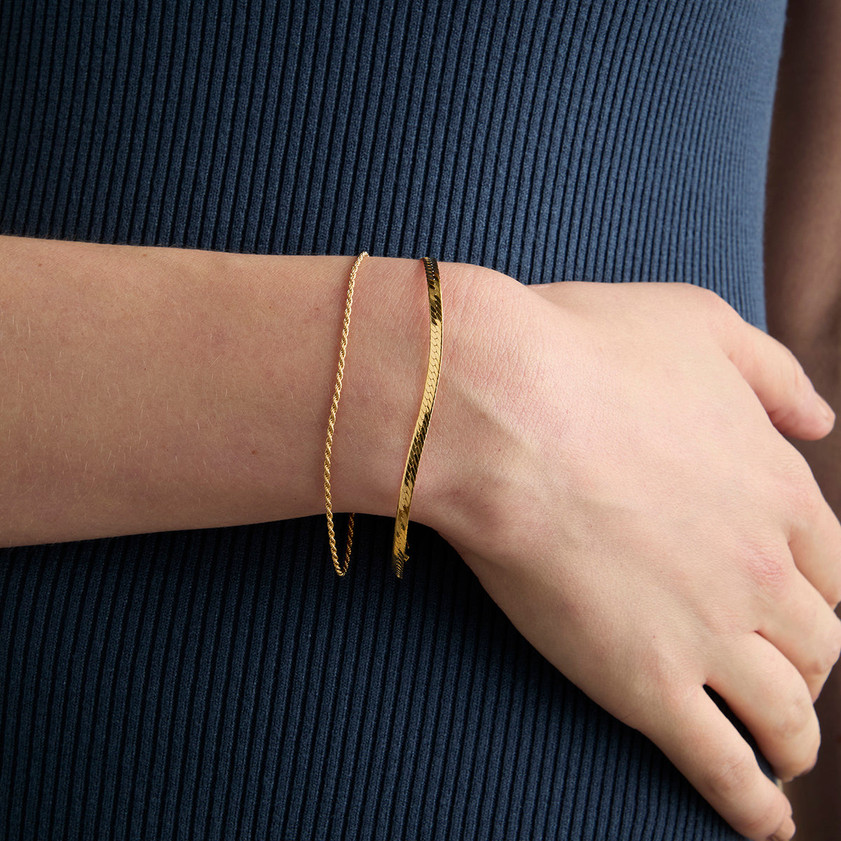 Essential Snake Chain Bracelet in Gold-Astrid &amp; Miyu