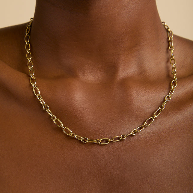 18k Gold Plated Jewellery - Bold Link Chain Necklace in Gold - Necklace - Astrid &amp; Miyu