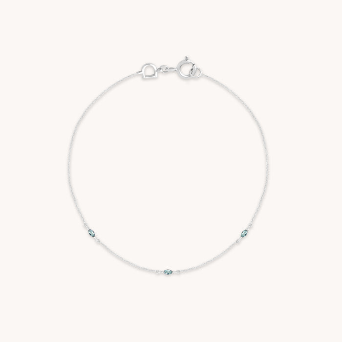 Bracelets - Alexandrite Charm Bracelet in Solid White Gold - Charm Bracelets - Astrid &amp; Miyu
