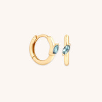 Earrings - Alexandrite Marquise Huggies in Solid Gold - Huggies - Astrid &amp; Miyu