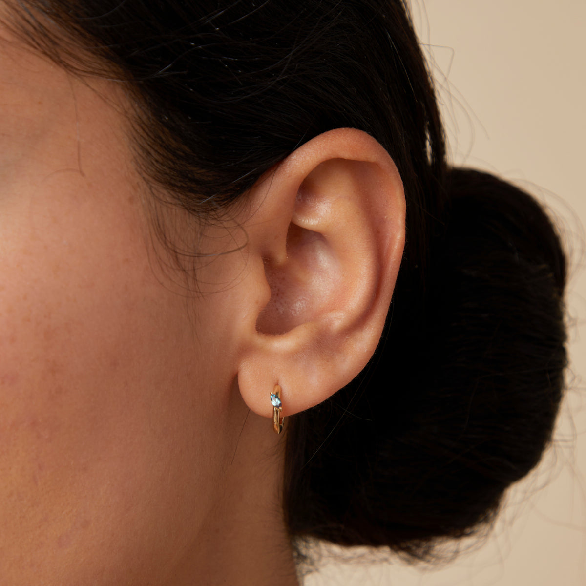 Earrings - Alexandrite Marquise Huggies in Solid Gold - Huggies - Astrid &amp; Miyu