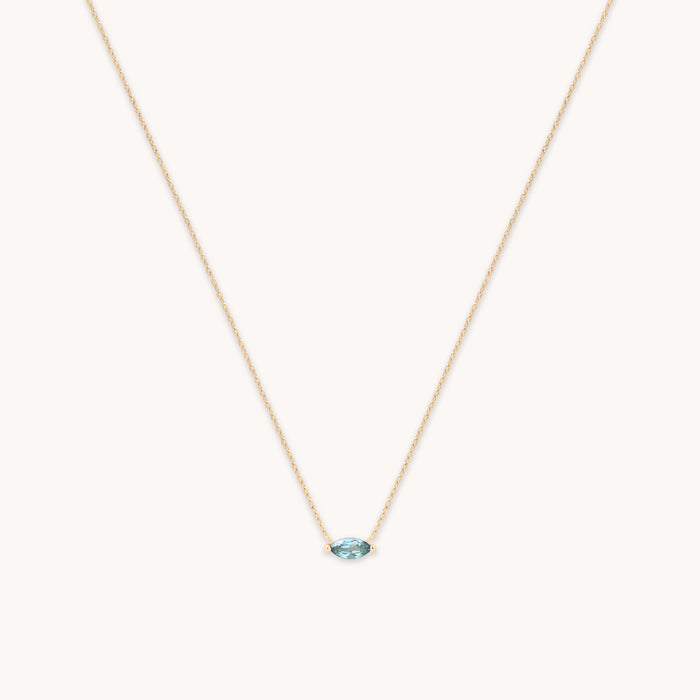 Gemstone Jewellery - Alexandrite Marquise Necklace in Solid Gold - Charm Necklaces - Astrid &amp; Miyu