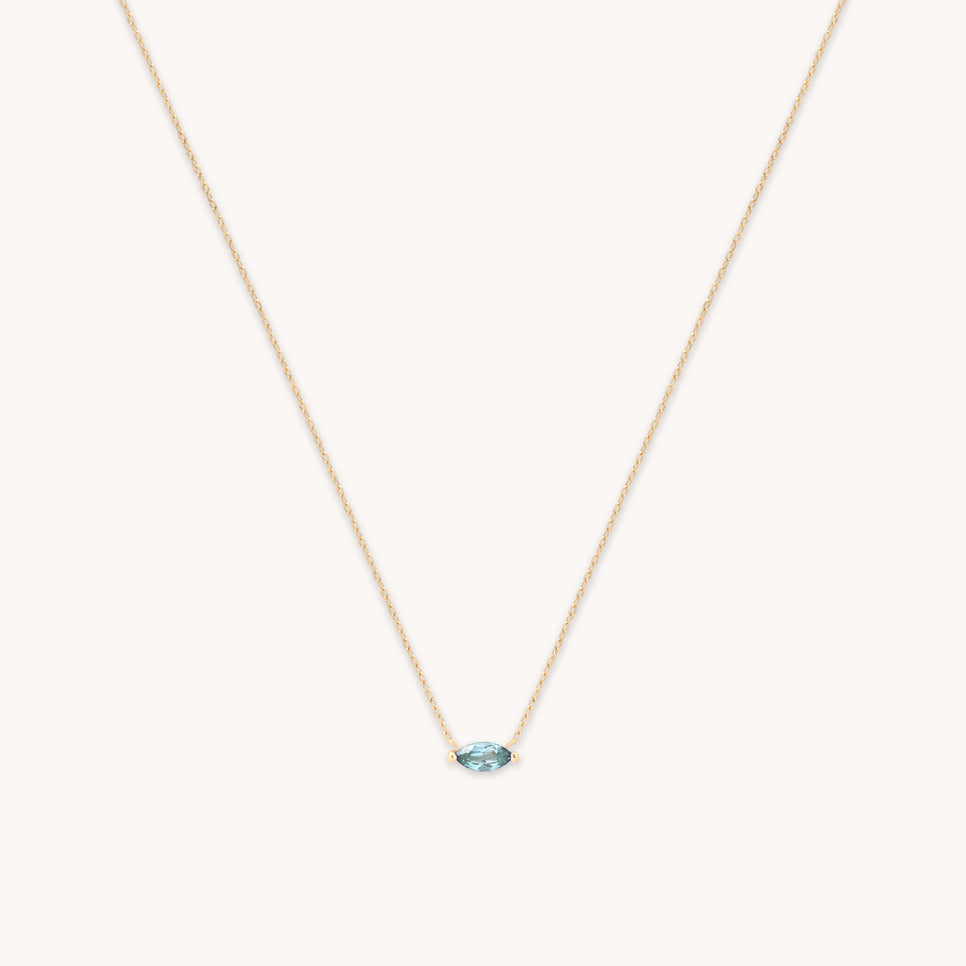 Gemstone Jewellery - Alexandrite Marquise Necklace in Solid Gold - Charm Necklaces - Astrid &amp; Miyu