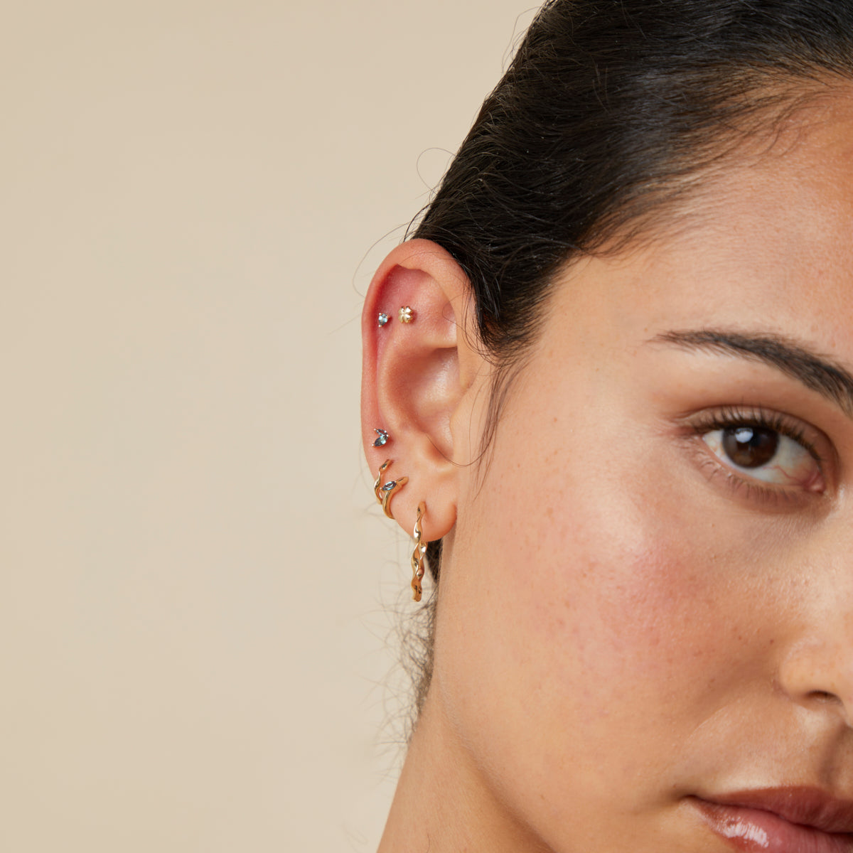 Earrings - Alexandrite Marquise Studs in Solid Gold - Stud Earrings - Astrid &amp; Miyu