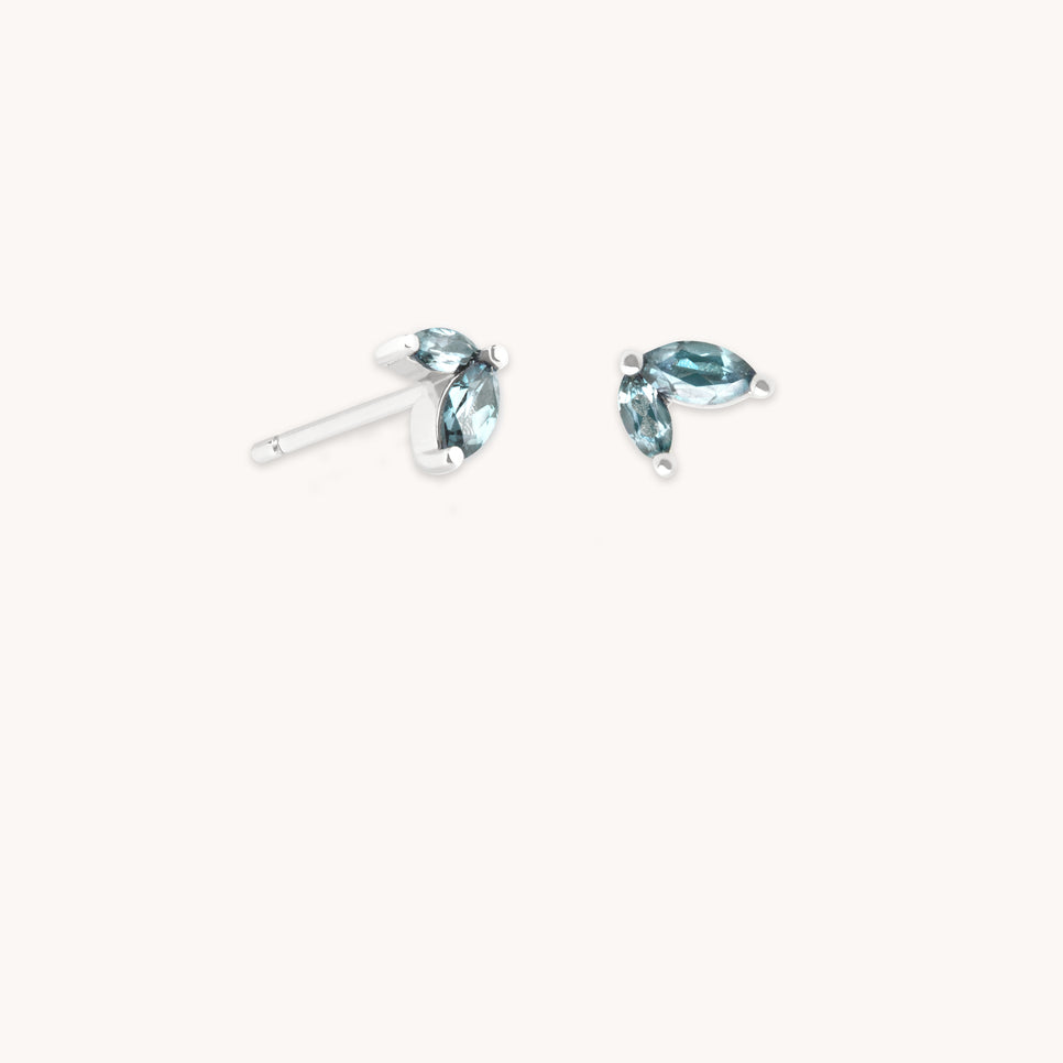 Earrings - Alexandrite Marquise Studs in Solid White Gold - Stud Earrings - Astrid &amp; Miyu