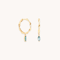 Earrings - Alexandrite Charm Twist Huggies in Solid Gold - Huggies - Astrid &amp; Miyu