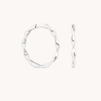Earrings - Twist Large Hoops in Solid White Gold - Hoop Earrings - Astrid &amp; Miyu