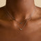 April White Topaz - White Topaz Marquise Necklace in Solid White Gold - Charm Necklaces - Astrid &amp; Miyu