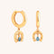 18k Gold Plated Jewellery - Horseshoe Charm Huggies in Gold - Huggies - Astrid &amp; Miyu