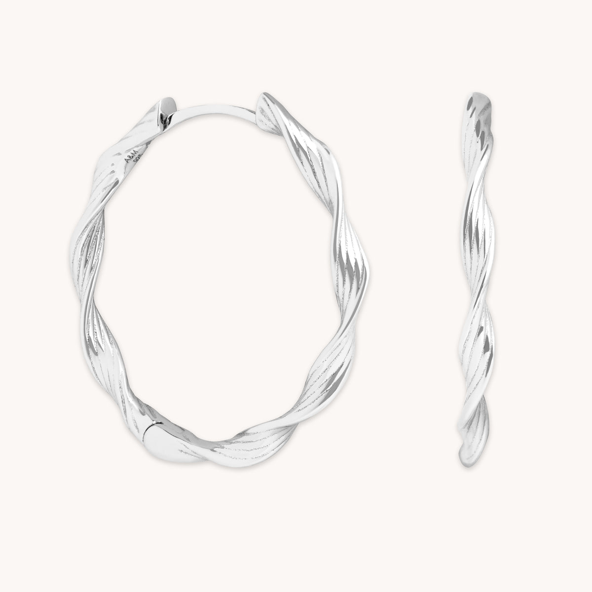 Earrings - Twist Large Hoops in Silver - Hoops - Astrid &amp; Miyu