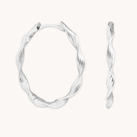 Earrings - Twist Large Hoops in Silver - Hoops - Astrid &amp; Miyu