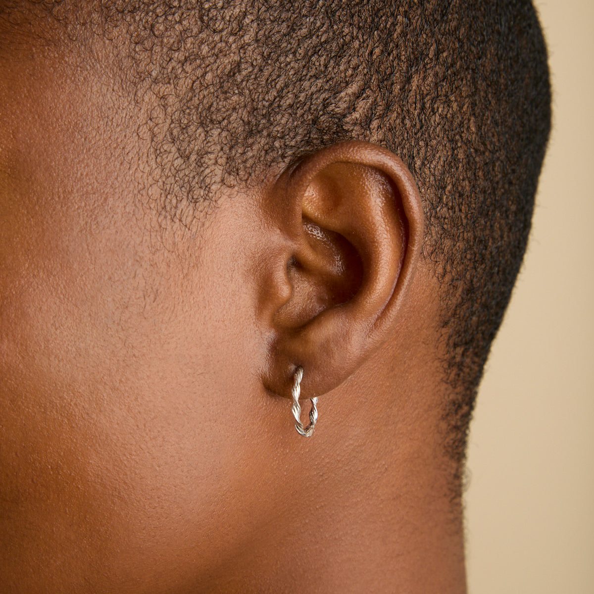 Charm Compatible Hoops - Twist Small Hoops in Silver - Hoops - Astrid &amp; Miyu
