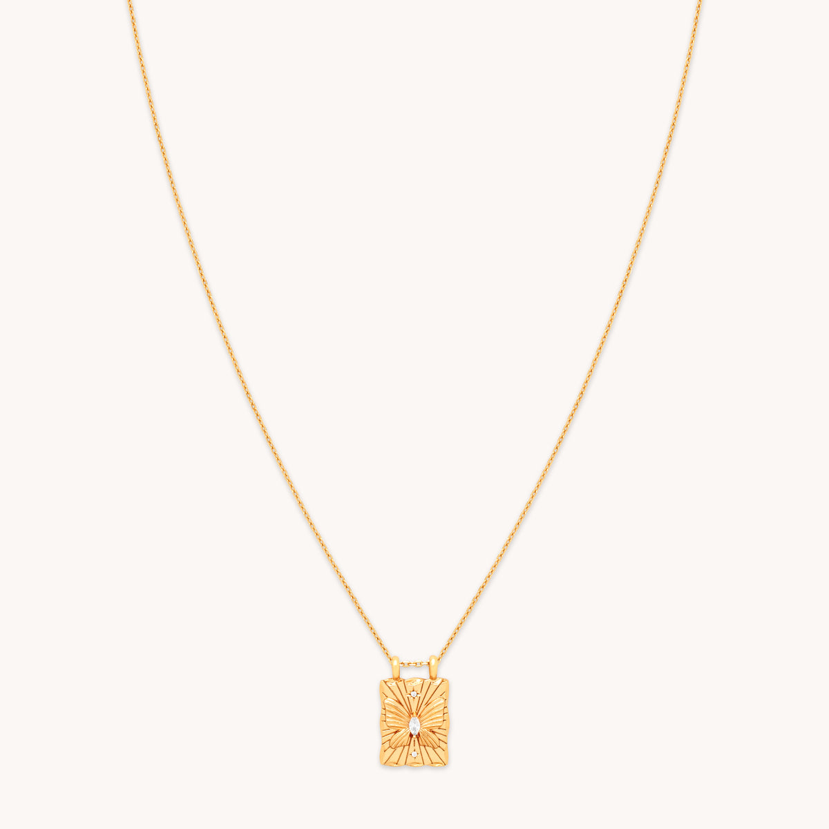 18k Gold Plated Jewellery - Butterfly Pendant Necklace in Gold - Pendant Necklace - Astrid &amp; Miyu
