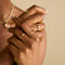 18k Gold Plated Jewellery - Twist Band Ring in Gold - Band Ring - Astrid &amp; Miyu