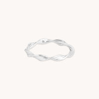 Recycled Sterling Silver Jewellery - Twist Band Ring in Silver - Band Ring - Astrid &amp; Miyu
