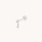 Diamond Bezel Charm Piercing Stud in Solid White Gold-Astrid &amp; Miyu