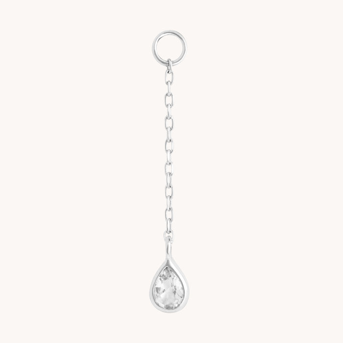 April White Topaz - White Topaz Ear Curation Chain™ in Solid White Gold - Product Piercings - Astrid &amp; Miyu