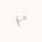Star Curved Piercing Stud in Solid White Gold-Astrid &amp; Miyu