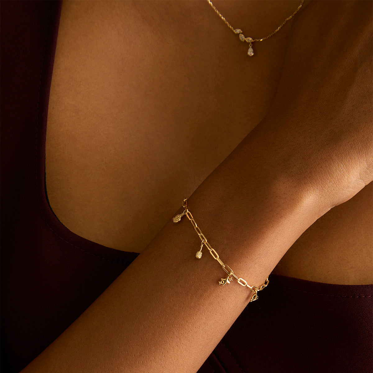 Motif Charms - Cosmic Cluster Charm 9k Gold - Charms & Pendants - Astrid &amp; Miyu