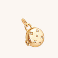 18k Gold Plated Jewellery - Cosmic Locket Talisman Charm in Gold - Talisman Charm - Astrid &amp; Miyu