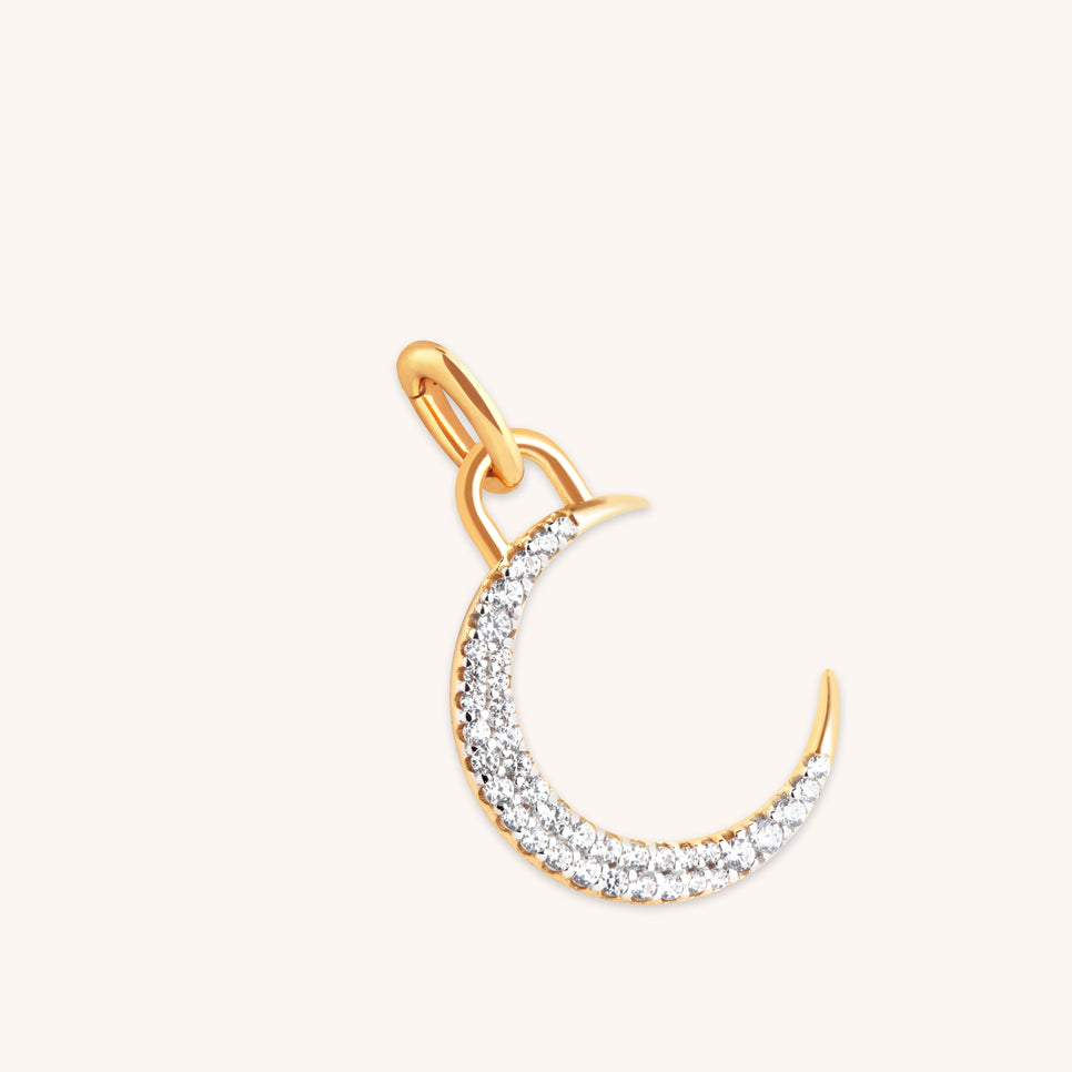 18k Gold Plated Jewellery - Moon Talisman Charm in Gold - Talisman Charm - Astrid &amp; Miyu
