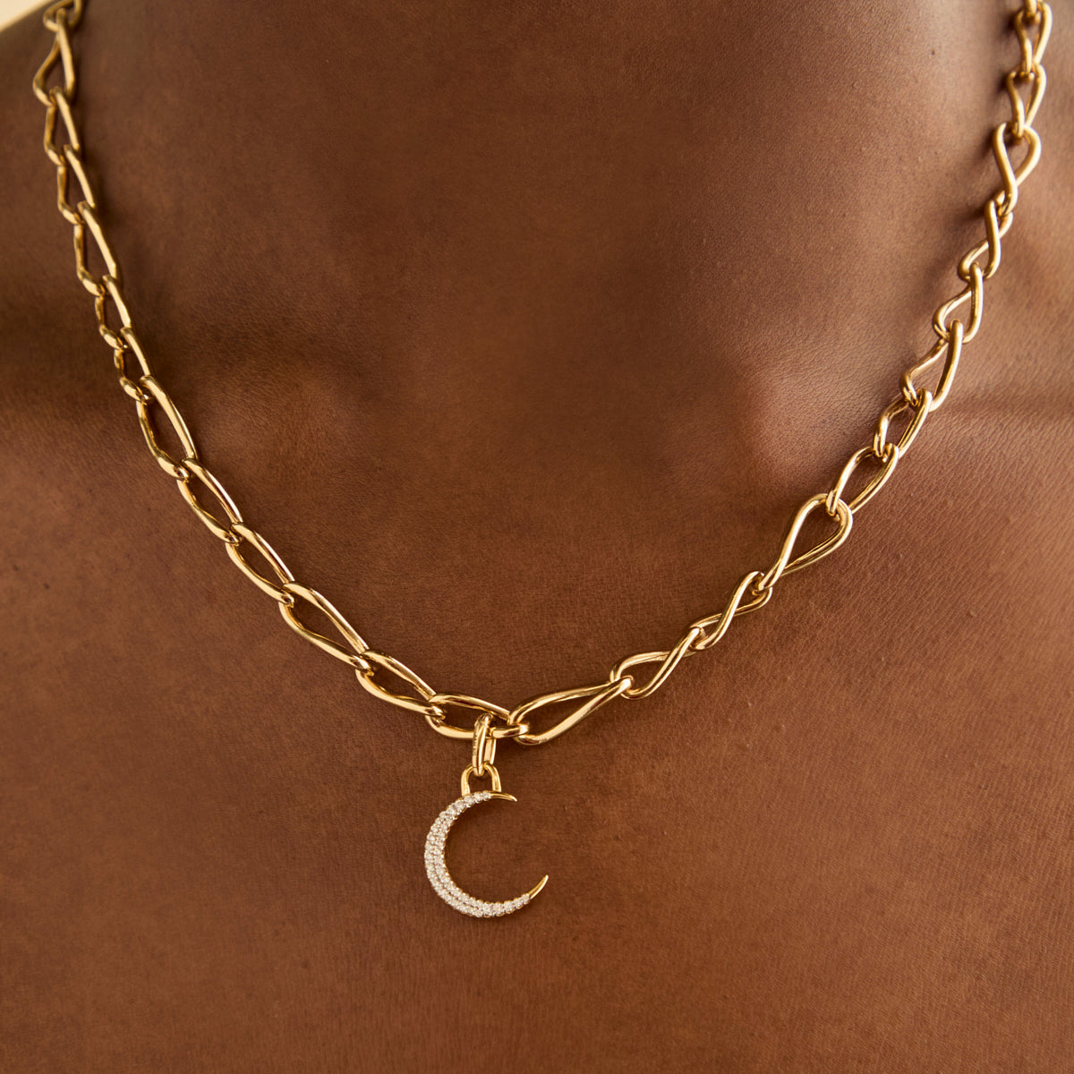 18k Gold Plated Jewellery - Moon Talisman Charm in Gold - Talisman Charm - Astrid &amp; Miyu