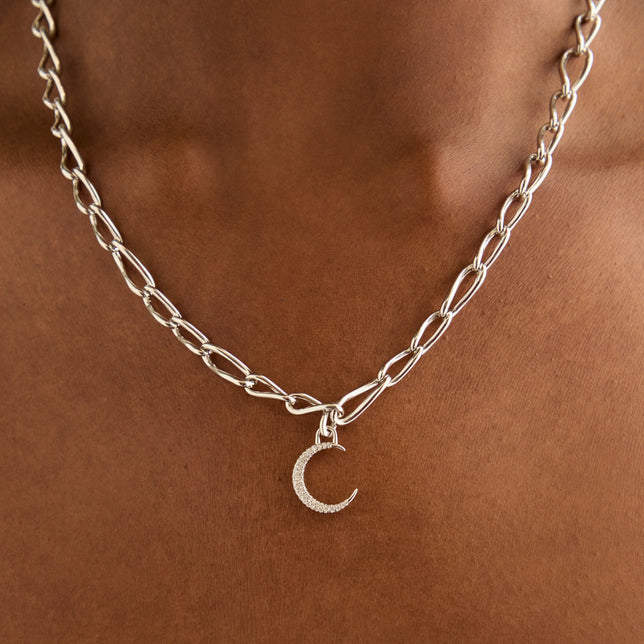 Hoop Charms - Moon Talisman Charm in Silver - Talisman Charm - Astrid &amp; Miyu