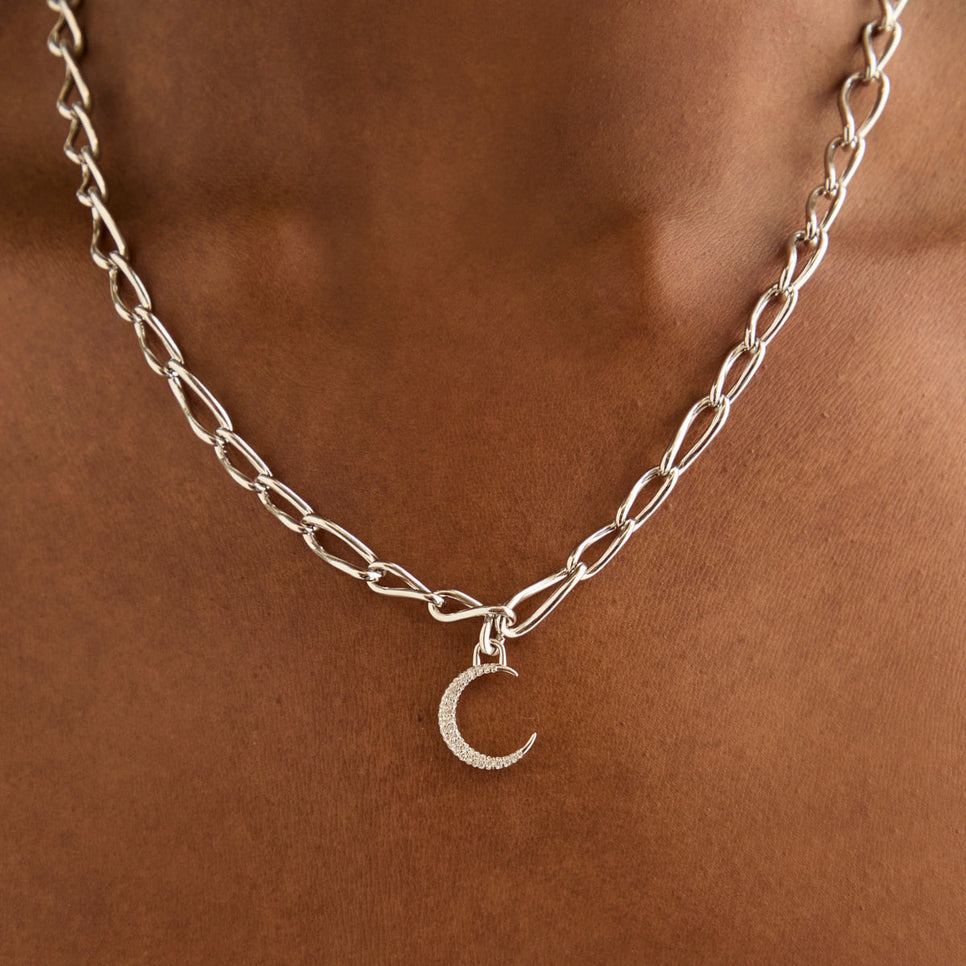 Hoop Charms - Moon Talisman Charm in Silver - Talisman Charm - Astrid &amp; Miyu
