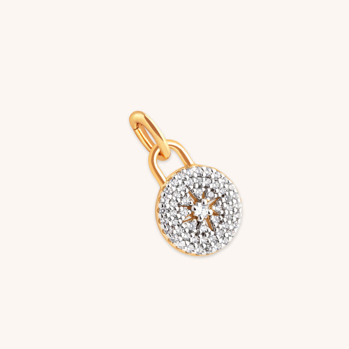 18k Gold Plated Jewellery - Pavé Star Charm in Gold - Talisman Charm - Astrid &amp; Miyu