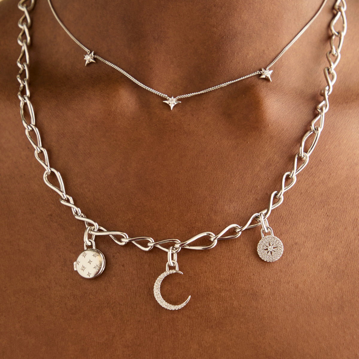 Hoop Charms - Pavé Star Charm in Silver - Talisman Charm - Astrid &amp; Miyu